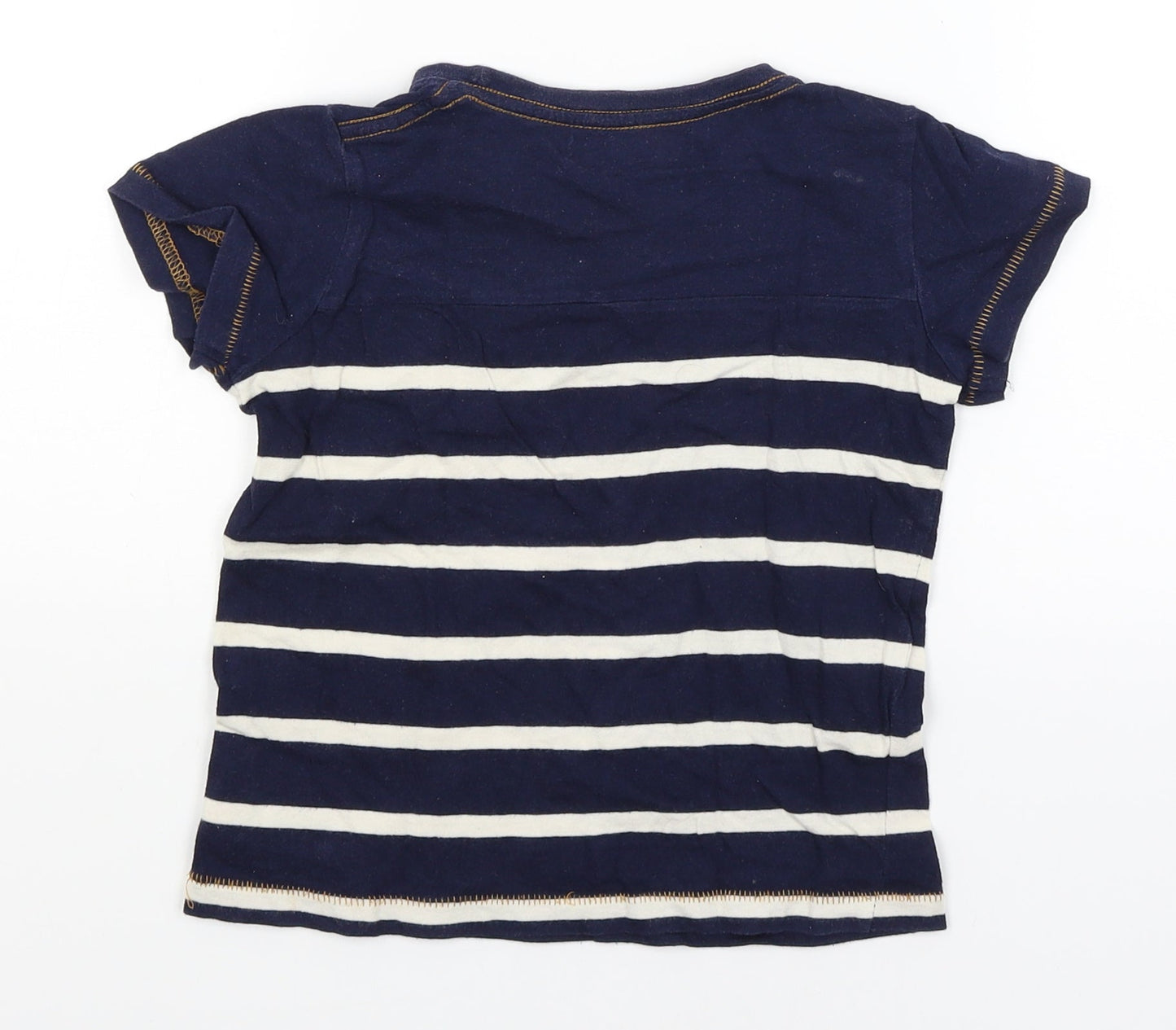 Avenue Kids Boys Blue Striped  Basic T-Shirt Size 5-6 Years
