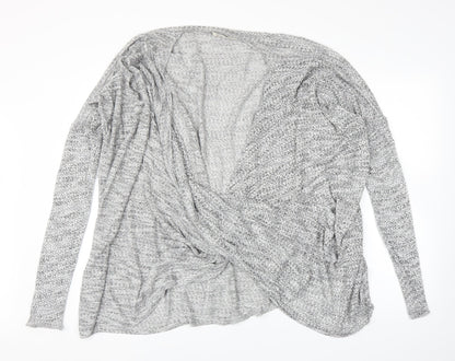 Womens UK Size 14 Label Lab Grey Wrap Blouse