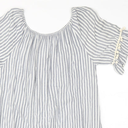 Preworn Womens Blue Striped  Shift  Size L