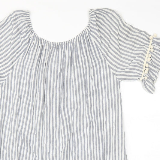Preworn Womens Blue Striped  Shift  Size L
