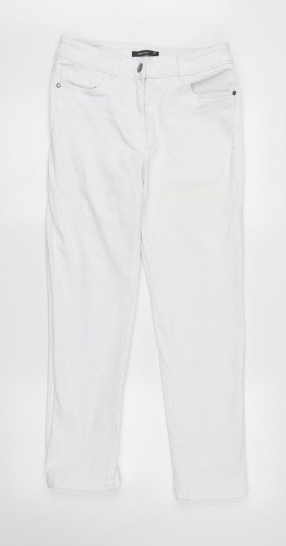 Bonmarché Womens White  Denim Straight Jeans Size 10 L27 in