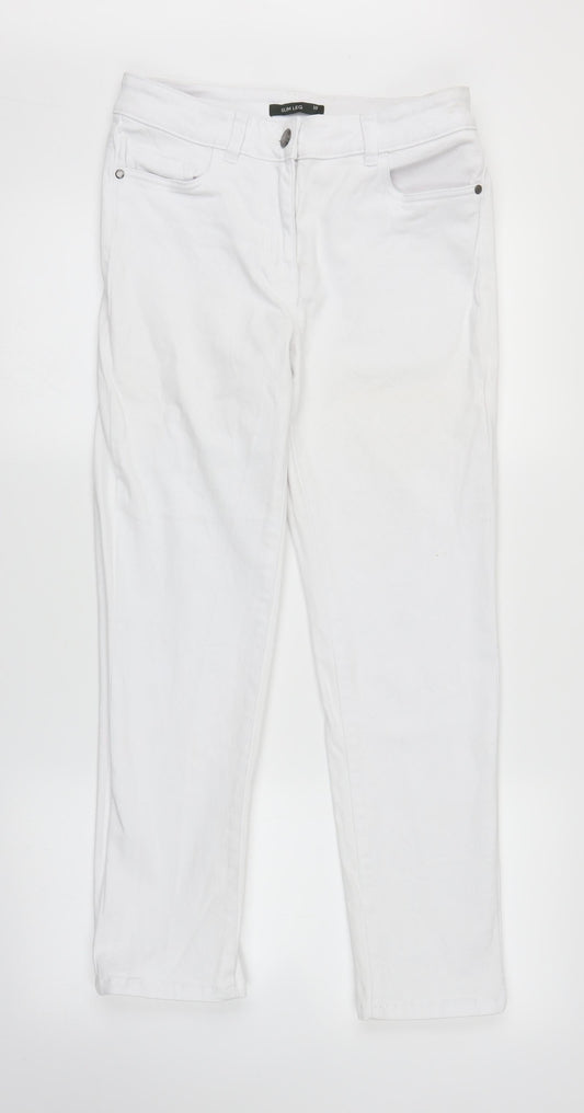 Bonmarché Womens White  Denim Straight Jeans Size 10 L27 in