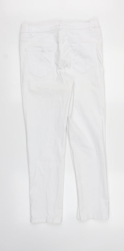 Bonmarché Womens White  Denim Straight Jeans Size 10 L27 in