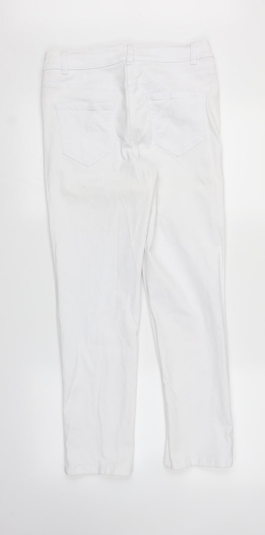 Bonmarché Womens White  Denim Straight Jeans Size 10 L27 in