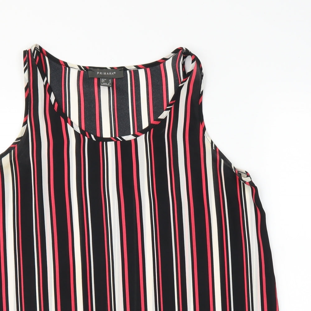 Primark Womens Red Striped  Basic Tank Size 12
