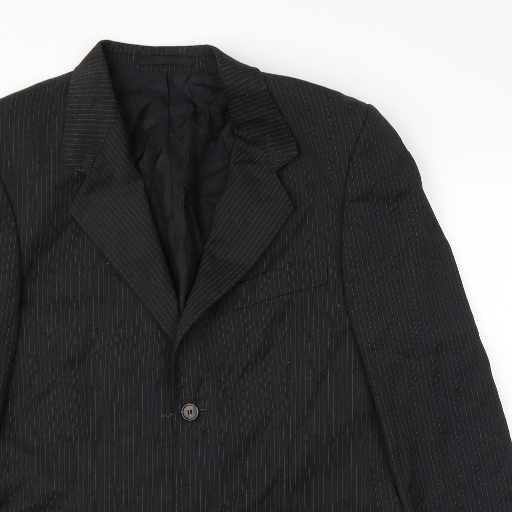 Philosophy Blues Original Mens Black Striped  Jacket Suit Jacket Size 42