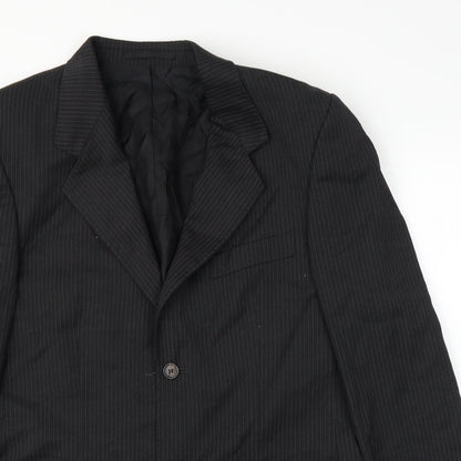 Philosophy Blues Original Mens Black Striped  Jacket Suit Jacket Size 42