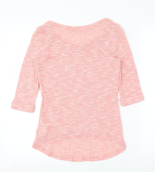 Womens UK Size 10 New Look Pink Tunic Blouse