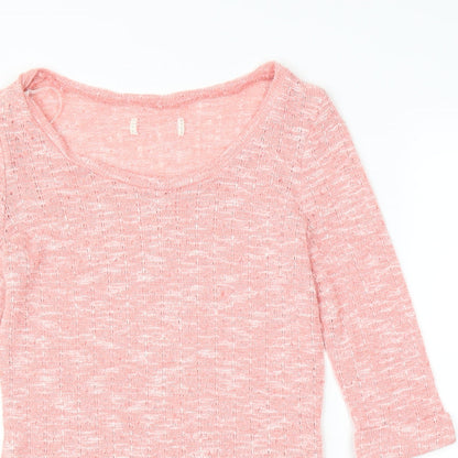 Womens UK Size 10 New Look Pink Tunic Blouse