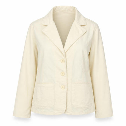 Saint Tropez Womens Ivory  Corduroy Jacket  Size XL