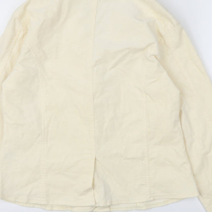 Saint Tropez Womens Ivory  Corduroy Jacket  Size XL
