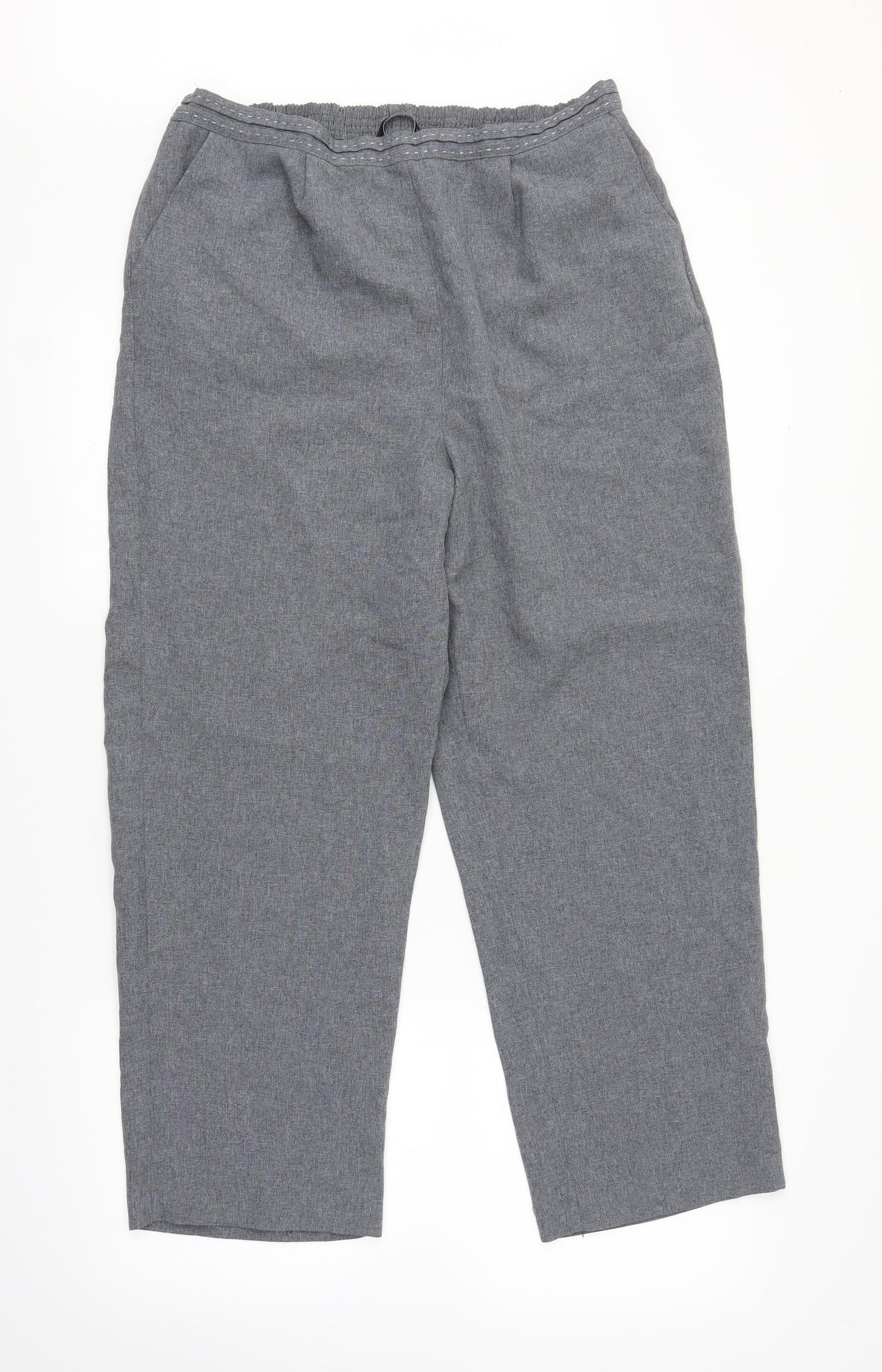 Womens UK Size 16 Bonmarché Regular Fit Capri Grey Trousers