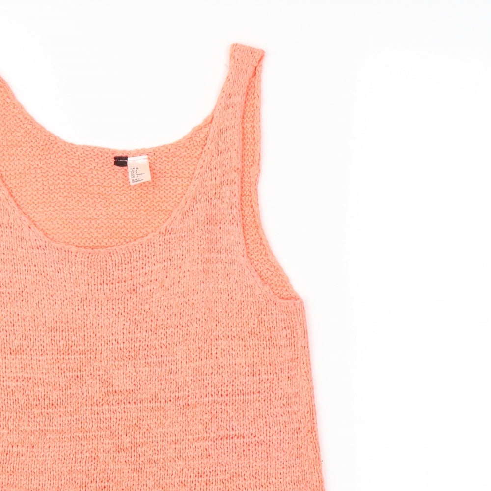 Womens UK Size 8 H&M Orange Basic Tank