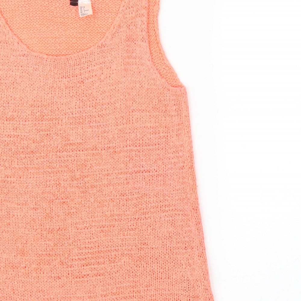 Womens UK Size 8 H&M Orange Basic Tank