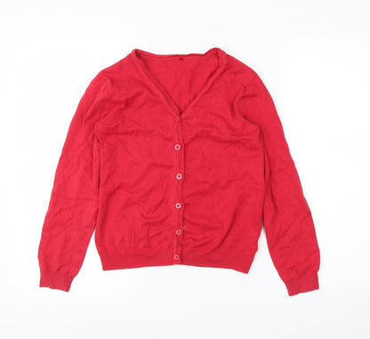 George Girls Red   Cardigan Jumper Size 9-10 Years