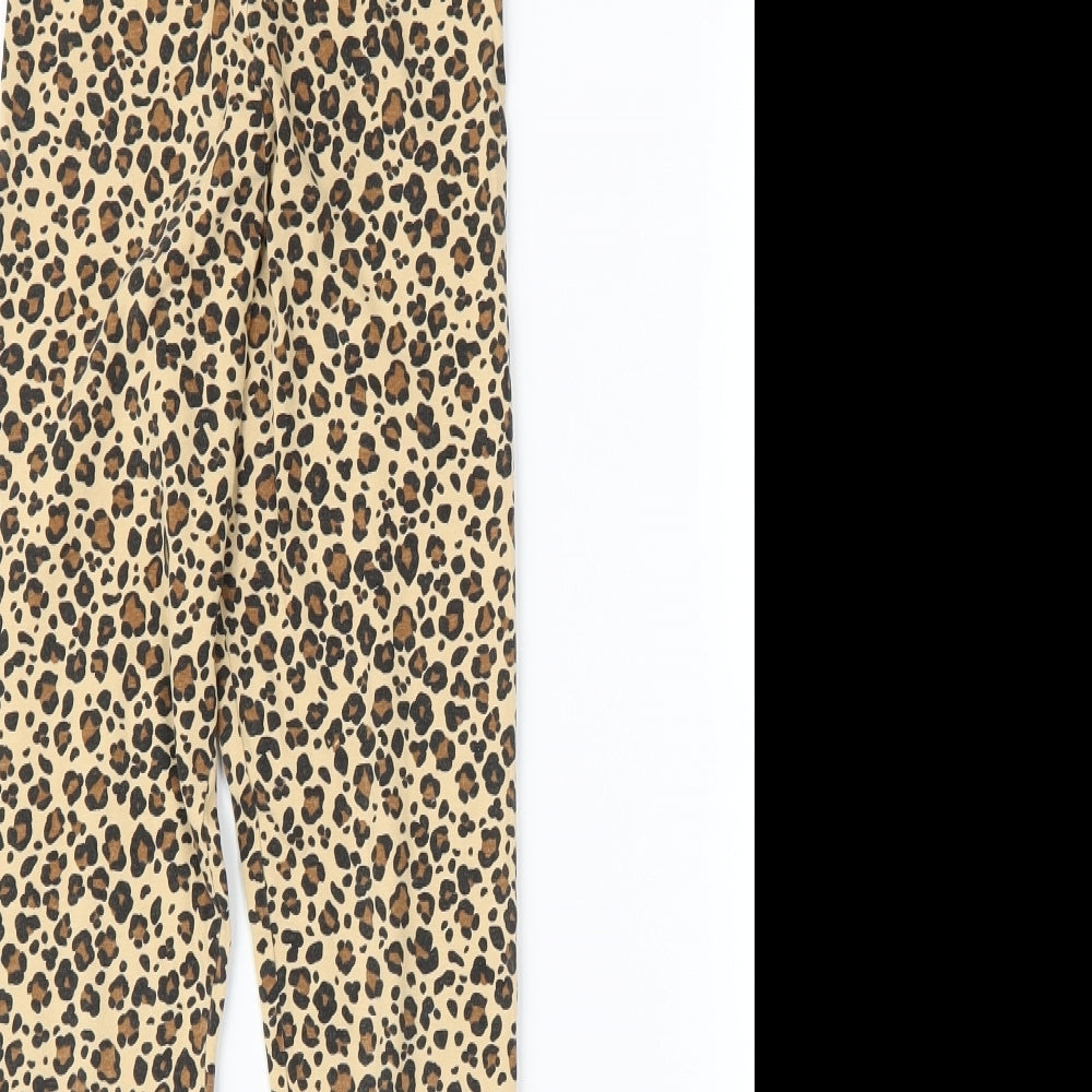 I Love Girlswear Girls Beige Animal Print  Capri Trousers Size 9 Years - Leggings