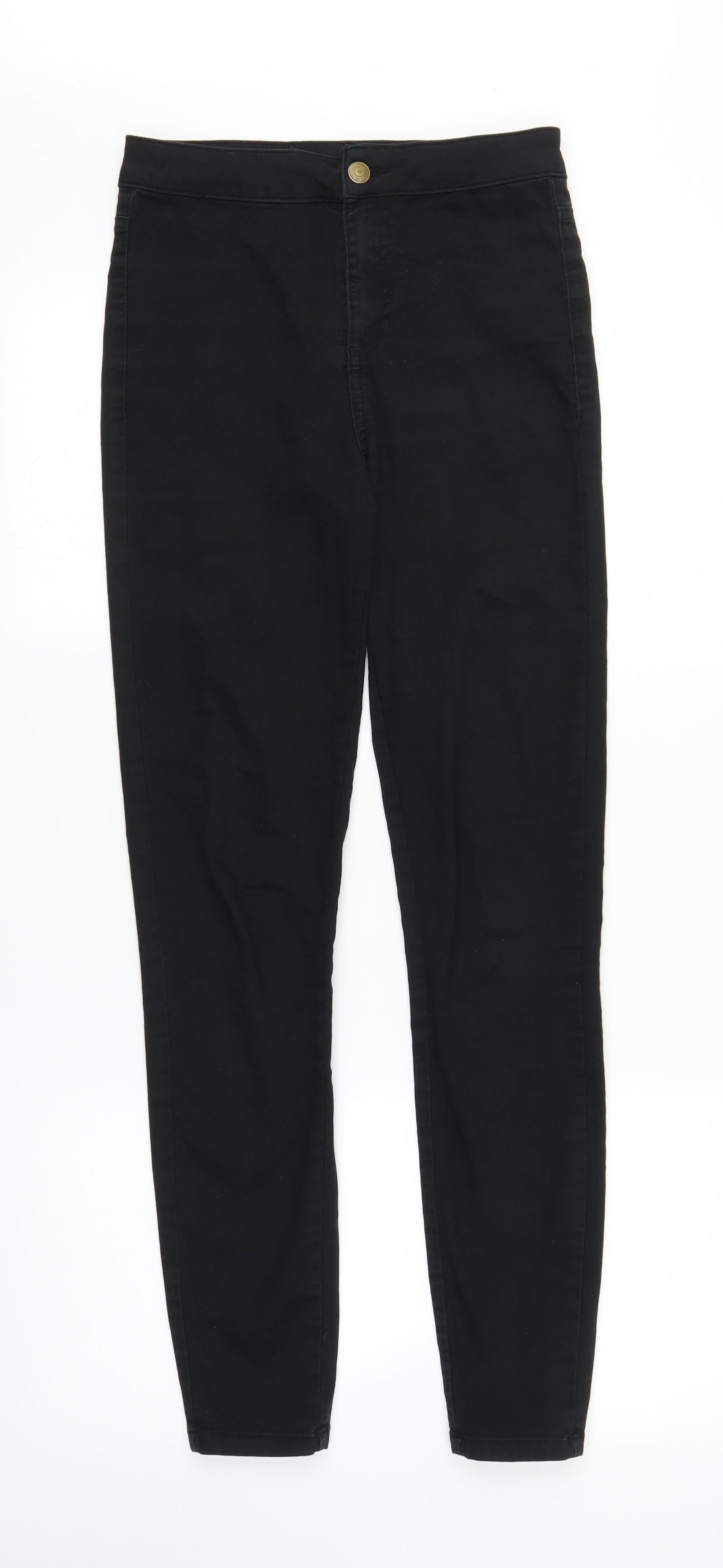 Womens UK Size S Preworn Regular Fit Skinny Black Jeans