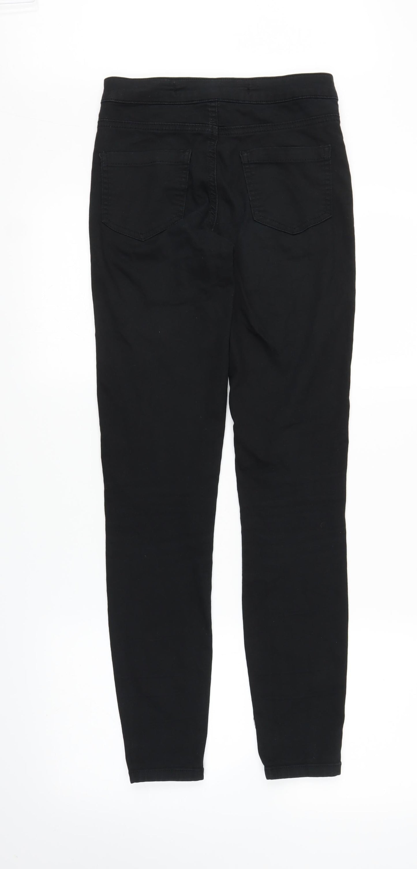 Womens UK Size S Preworn Regular Fit Skinny Black Jeans