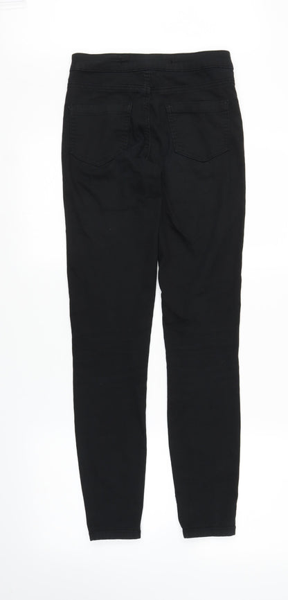 Womens UK Size S Preworn Regular Fit Skinny Black Jeans