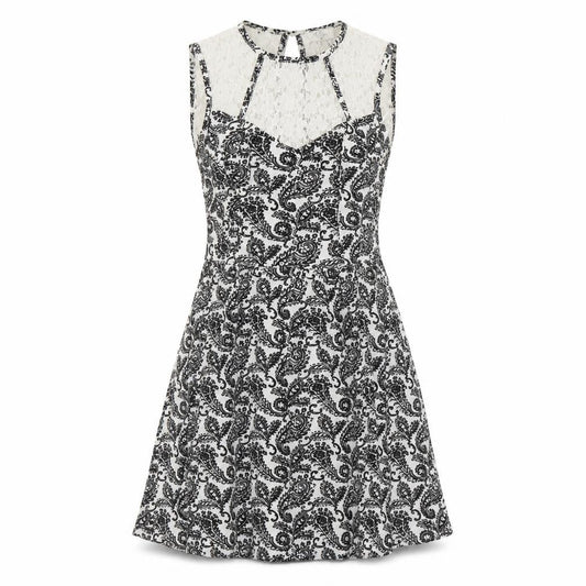 Madam Rage Womens Black Paisley  A-Line  Size 8