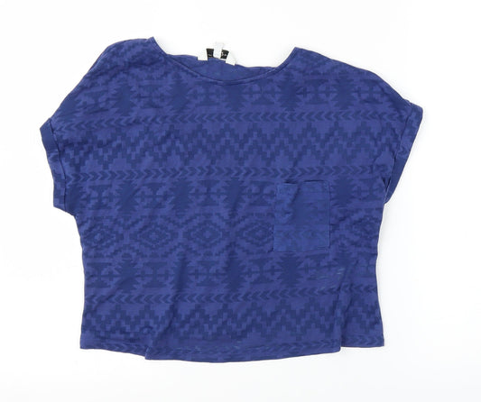 Womens UK Size 12 New Look Blue Basic Blouse