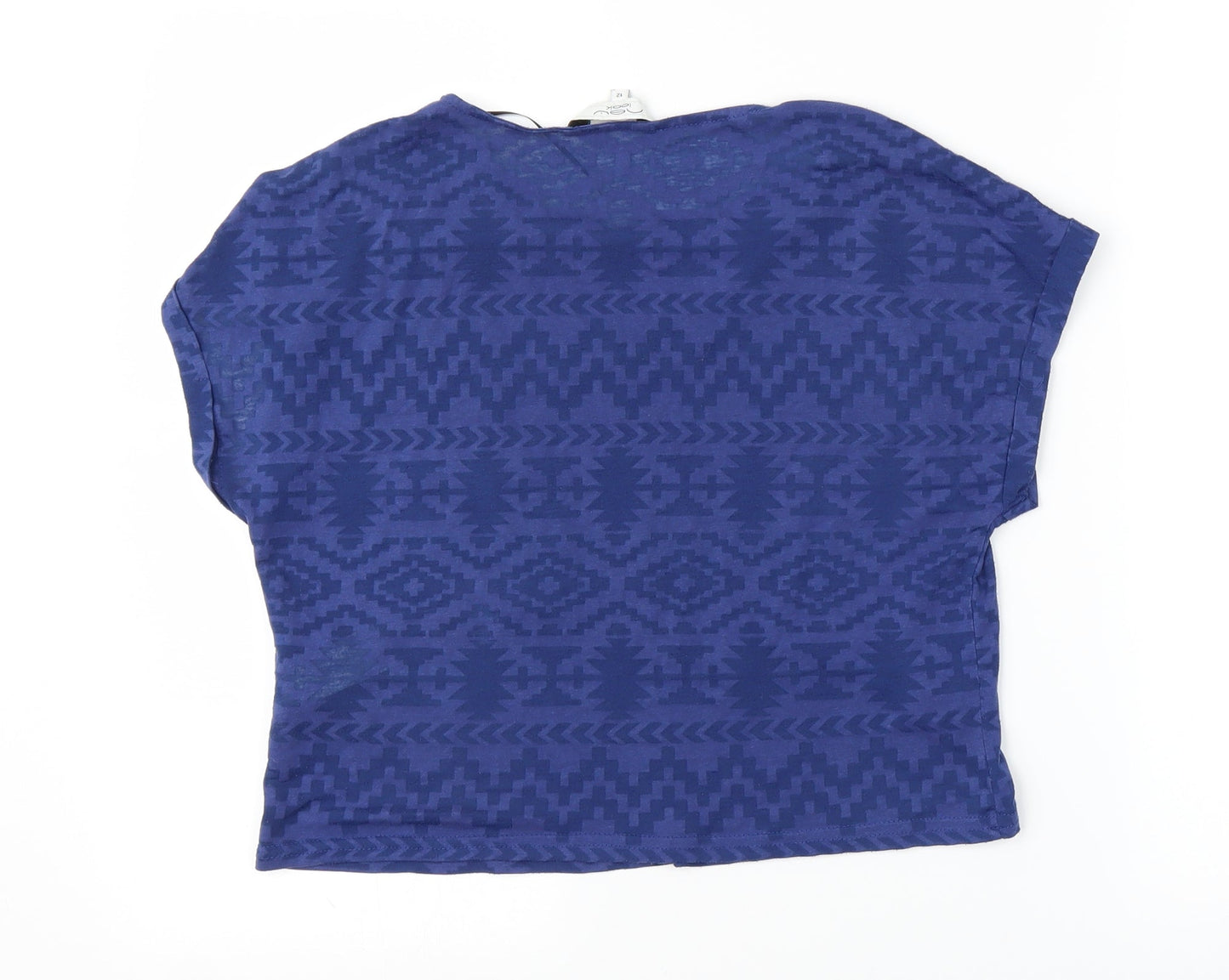 Womens UK Size 12 New Look Blue Basic Blouse