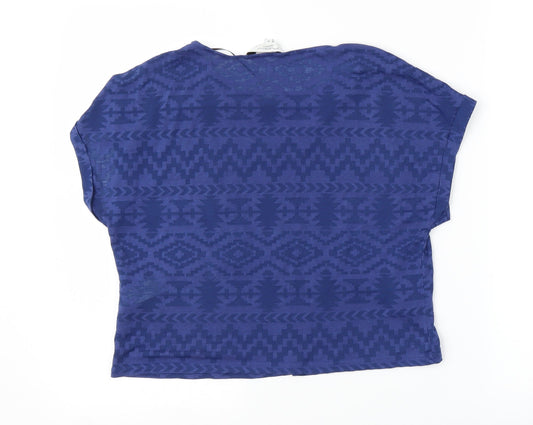 Womens UK Size 12 New Look Blue Basic Blouse
