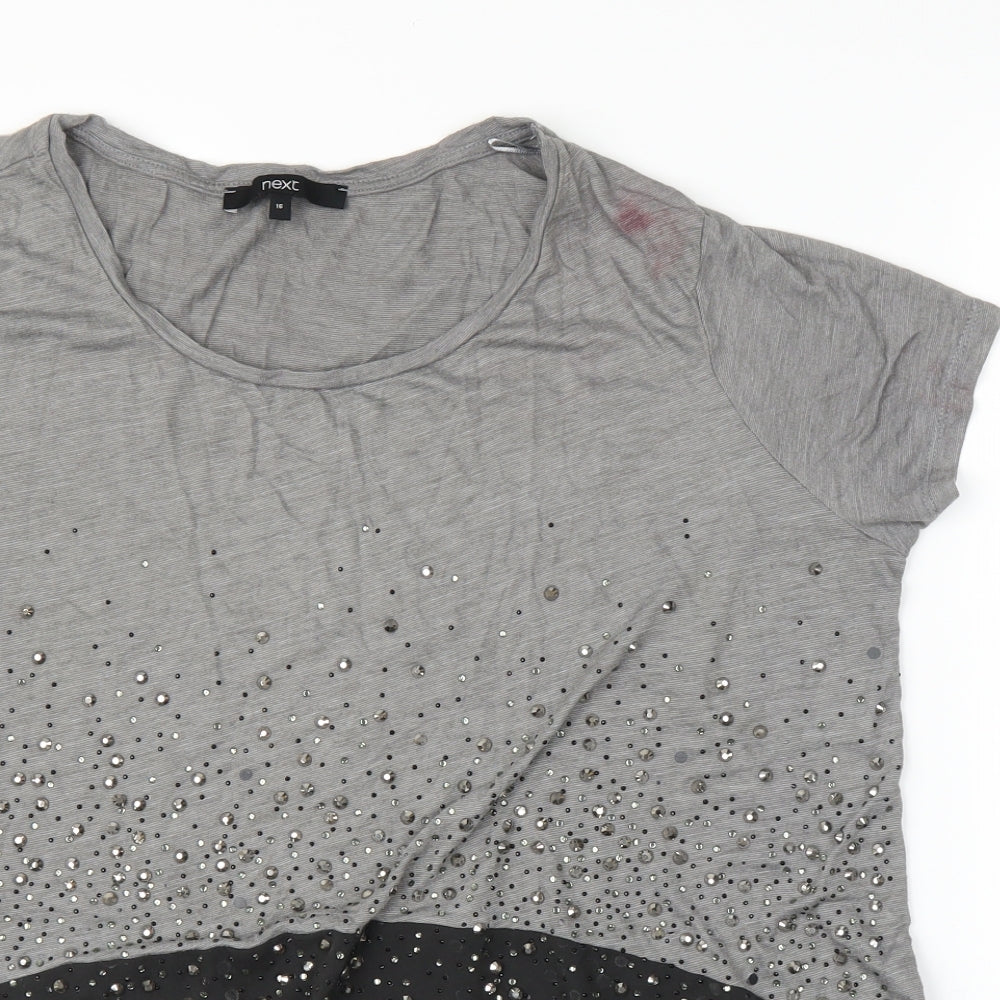 Womens UK Size 16 NEXT Grey Basic Blouse
