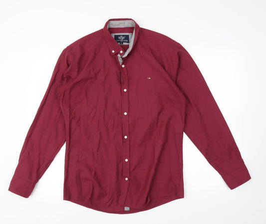 Mens UK Size L Lyon Becker Pink  Button-Up Long Sleeve Casual Shirt