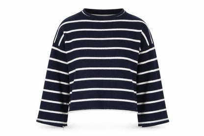 Boohoo Womens Blue Striped  Pullover Jumper Size 12