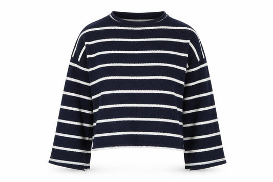 Boohoo Womens Blue Striped  Pullover Jumper Size 12