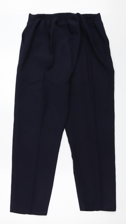 Womens UK Size 14 Preworn Regular Fit  Blue Trousers