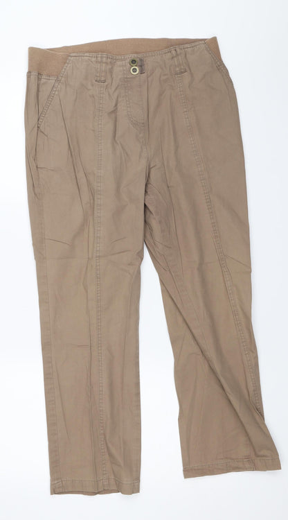 Womens UK Size 14 BM Regular Fit Chino Brown Trousers
