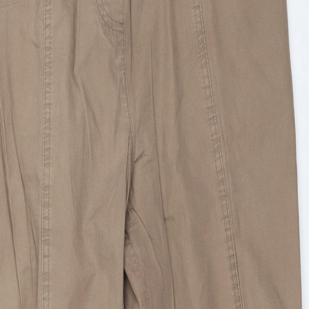 Womens UK Size 14 BM Regular Fit Chino Brown Trousers