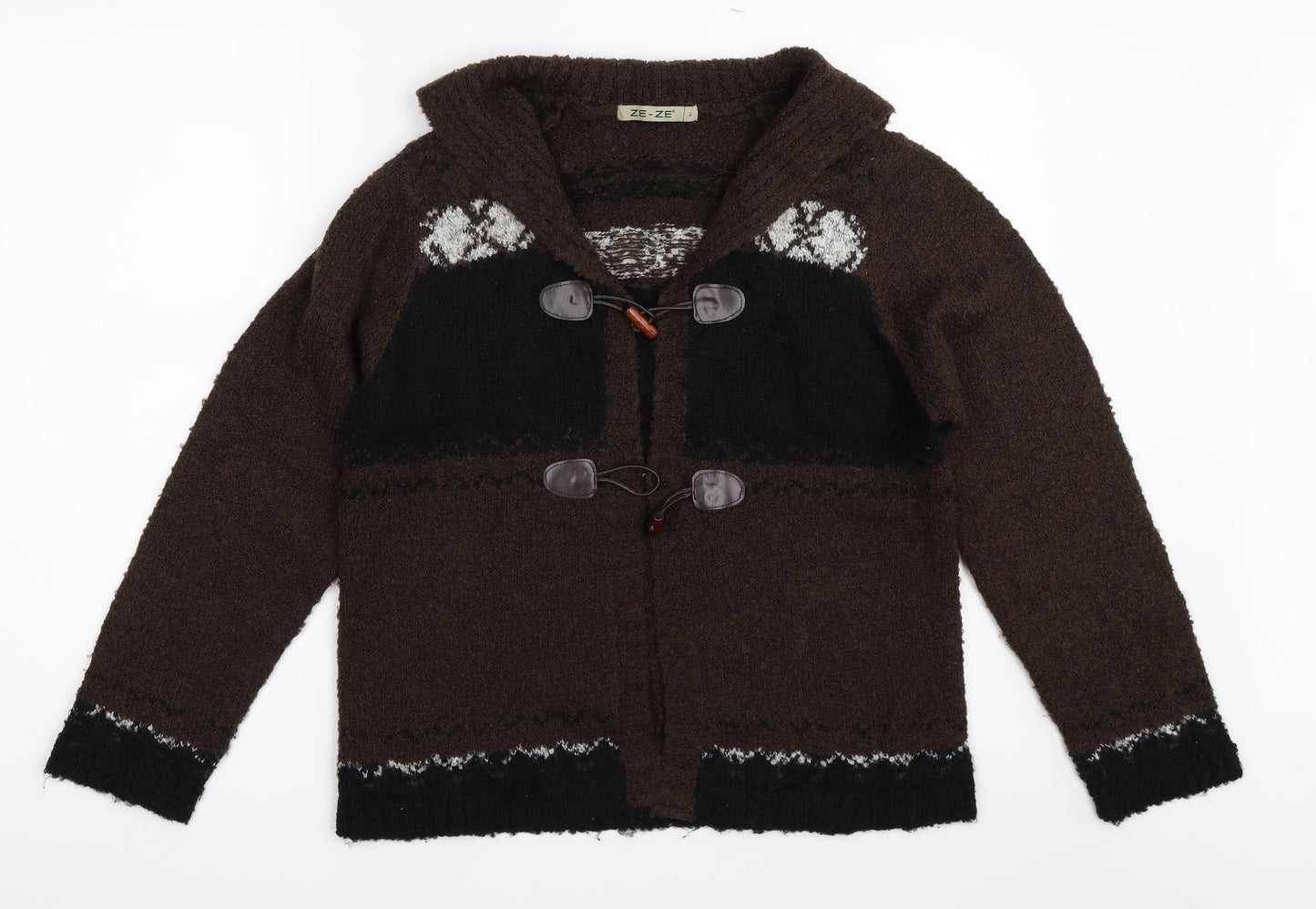 Ze-Ze Womens Brown   Cardigan Jumper Size L