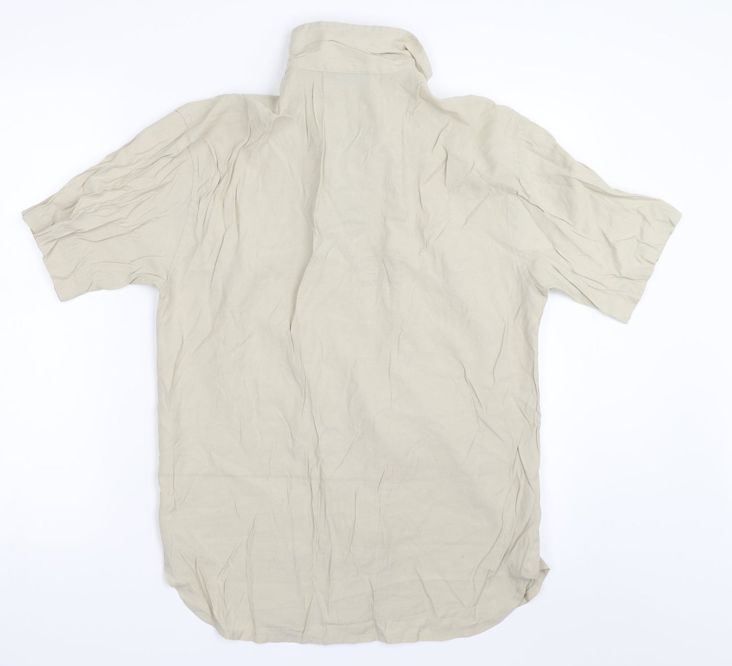 Mens UK Size S Fransa Beige  Button-Up Short Sleeve Casual Shirt