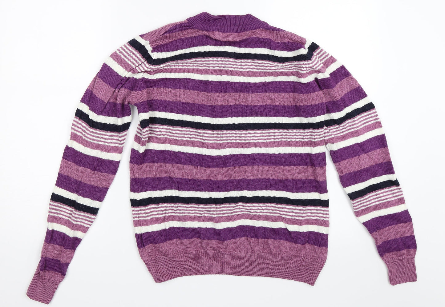 Isle Womens Purple Striped  Pullover Jumper Size S