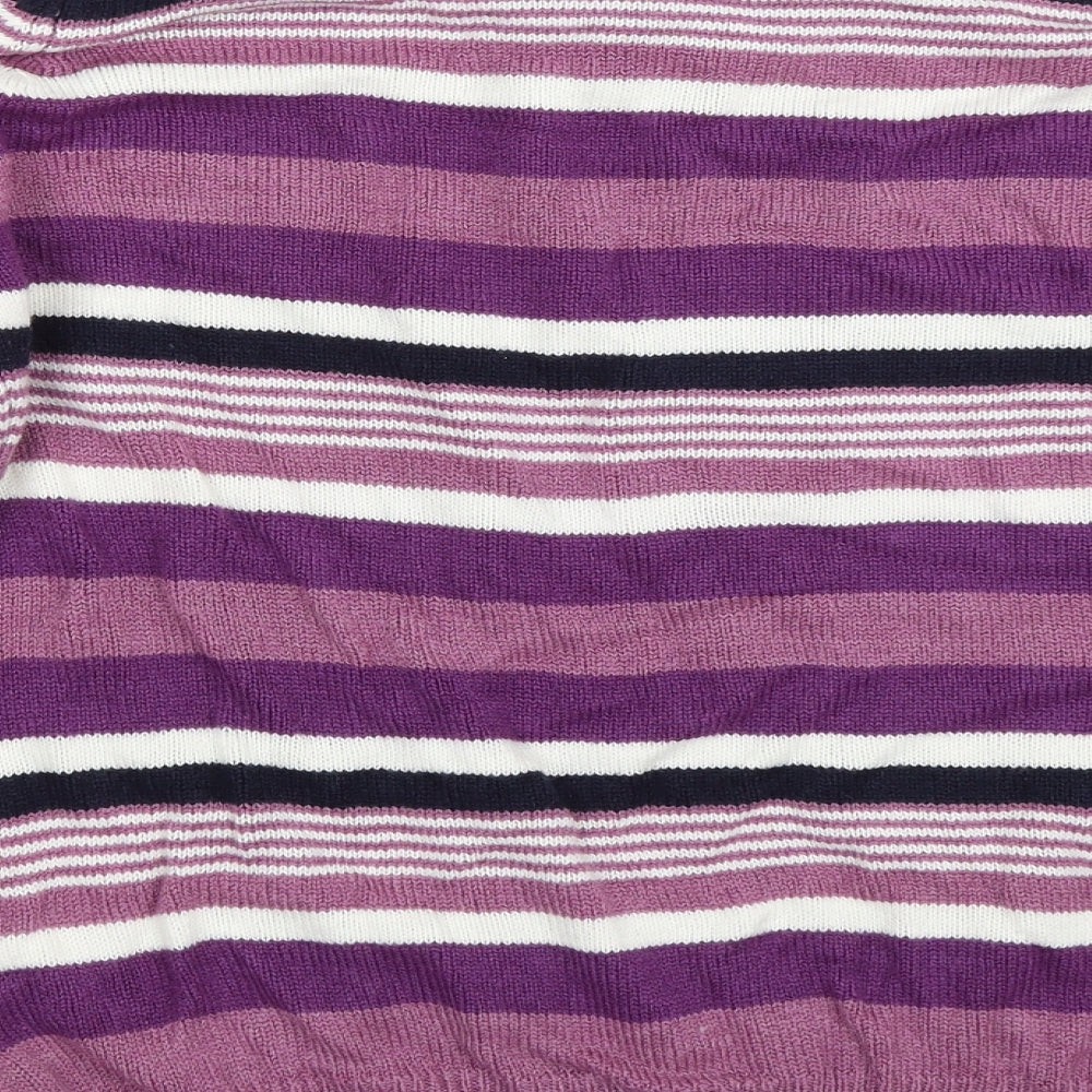 Isle Womens Purple Striped  Pullover Jumper Size S