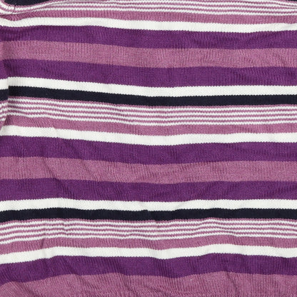Isle Womens Purple Striped  Pullover Jumper Size S