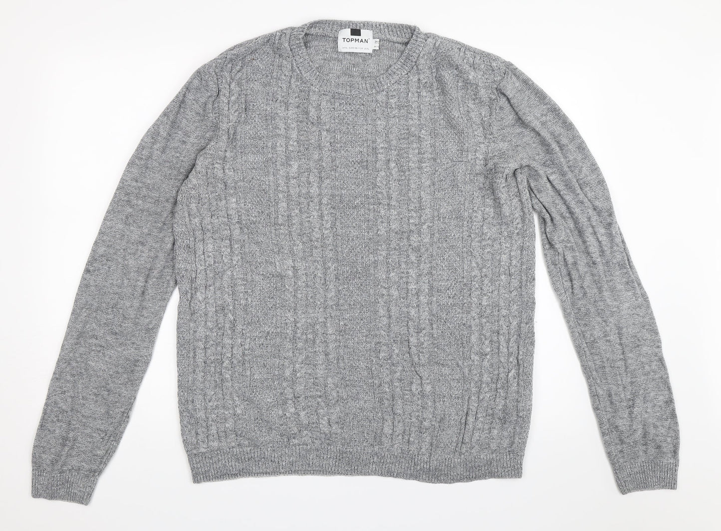 Topman Mens Grey   Pullover Jumper Size XL
