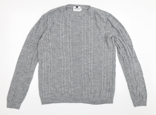 Topman Mens Grey   Pullover Jumper Size XL