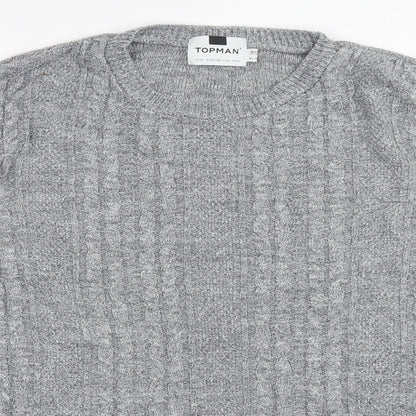 Topman Mens Grey   Pullover Jumper Size XL