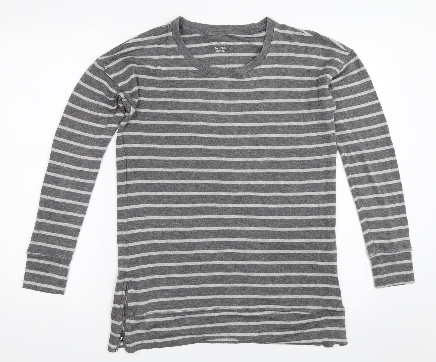 A Pea in the Pod Womens Grey Striped  Pullover Sweatshirt Size S