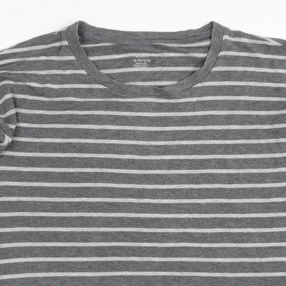 A Pea in the Pod Womens Grey Striped  Pullover Sweatshirt Size S