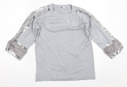 M&V Womens Grey   Pullover Jumper Size S