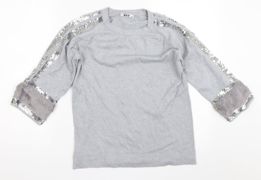 M&V Womens Grey   Pullover Jumper Size S