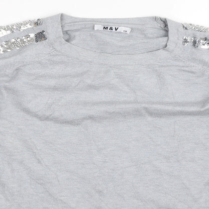 M&V Womens Grey   Pullover Jumper Size S
