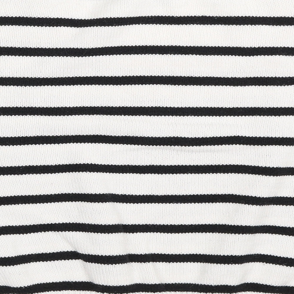 Forever 21 Womens White Striped  Pullover Jumper Size L