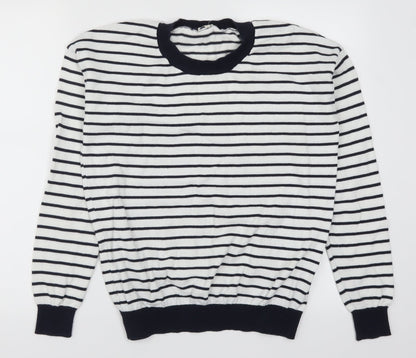 Sheinside Womens Blue Striped  Pullover Jumper Size M  - Love Hearts