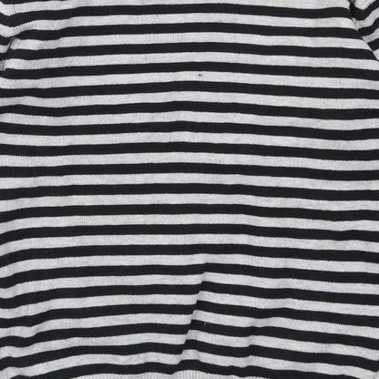 In Extenso Womens Grey Striped  Pullover Jumper Size 8